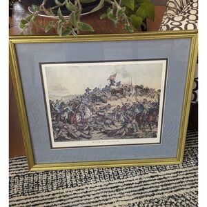 Antique Kurs & Allison Art Battle Of Nashville Va War Print Gold Framed Decor